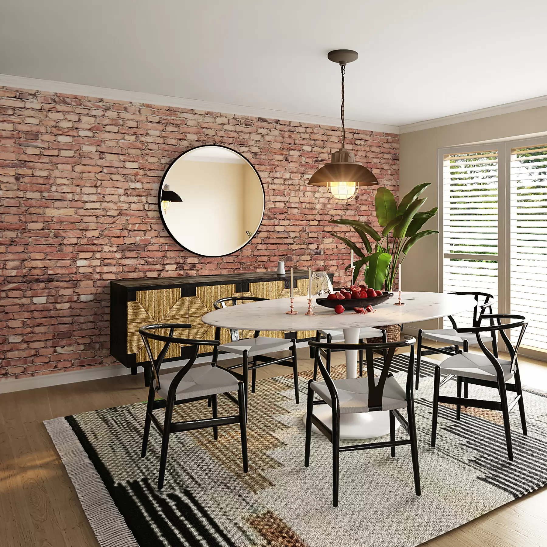 murais de parede Papel de parede de tijolo marrom u53032