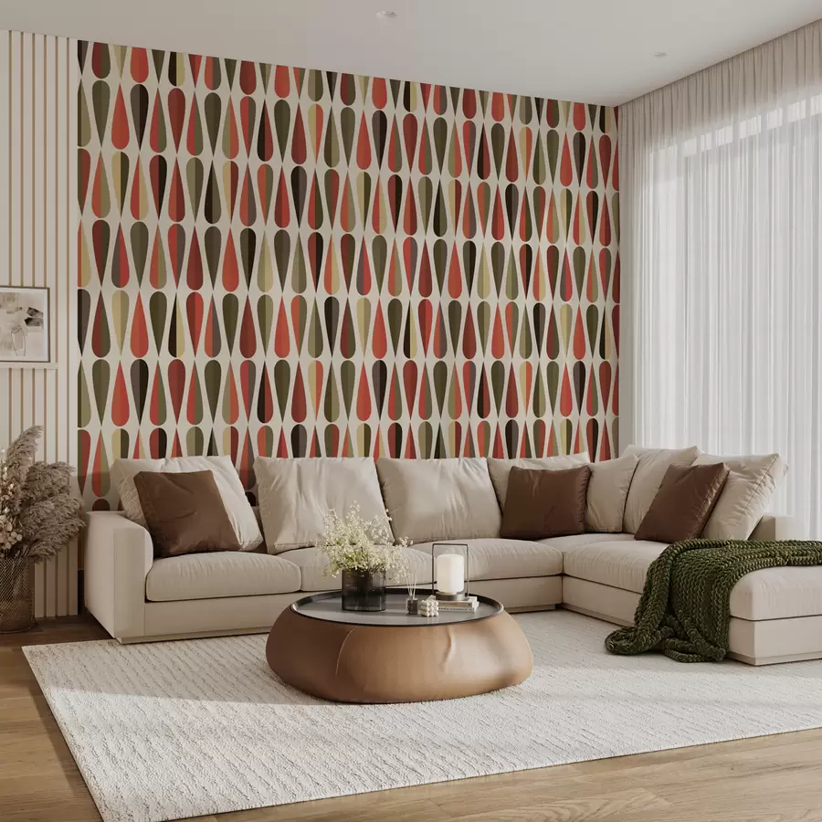 murais de parede Gotas retrô dos anos 70 u51626