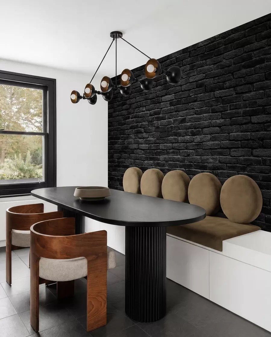 murais de parede Papel de parede de tijolo preto u53027