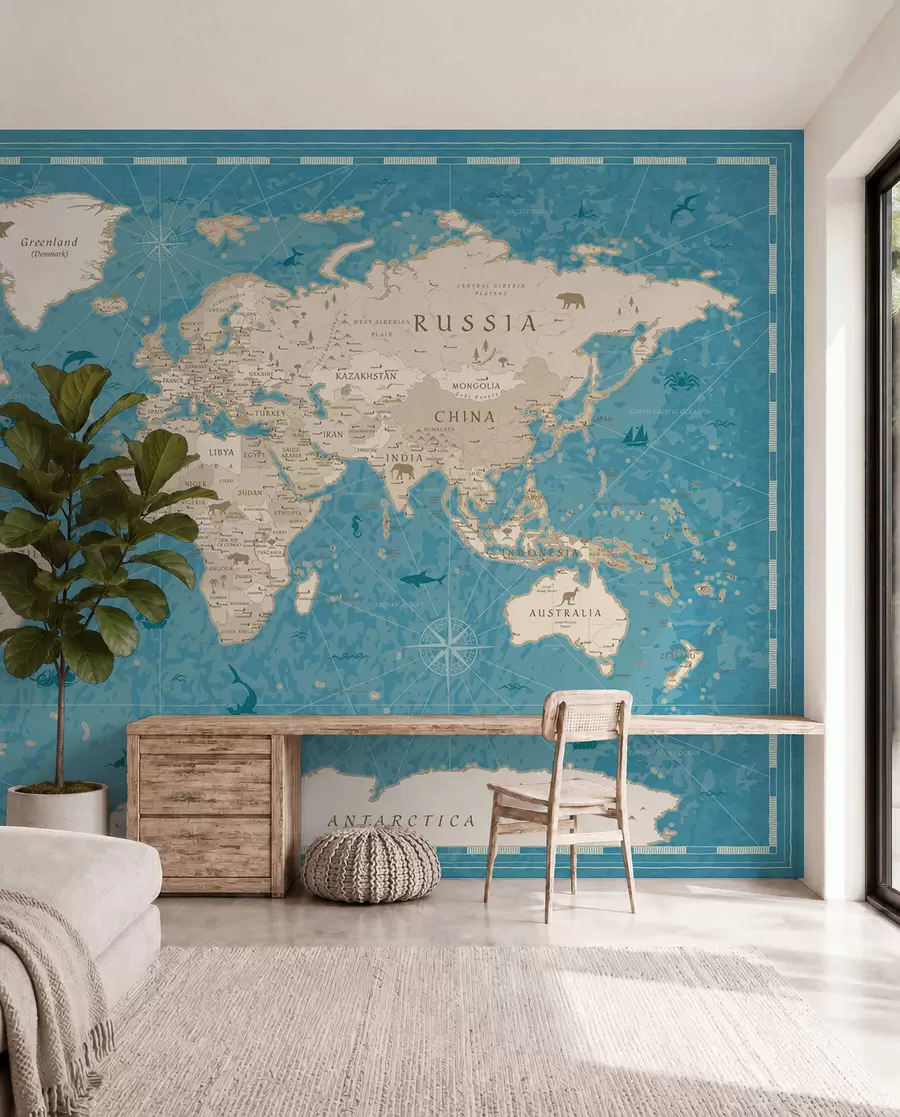 murais de parede Mapa do mundo, mapa antigo u50378