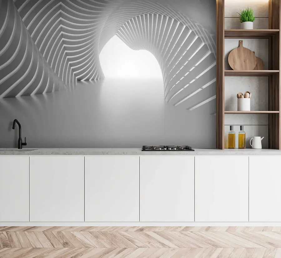 murais de parede Túnel branco u02035