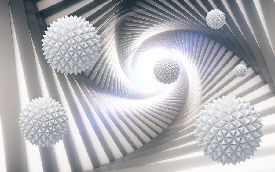 murais de parede Túnel 3D e esferas u03120