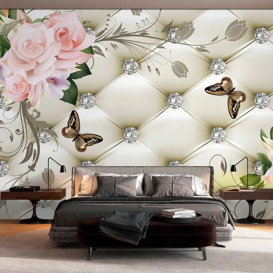 murais de parede Flores e strass u03528