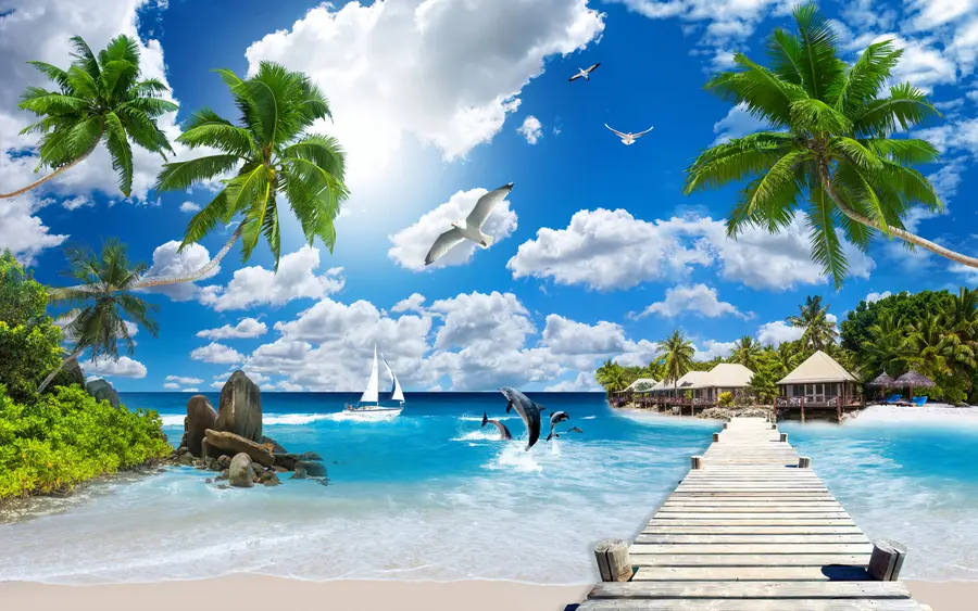 murais de parede Ilha paraiso u06969