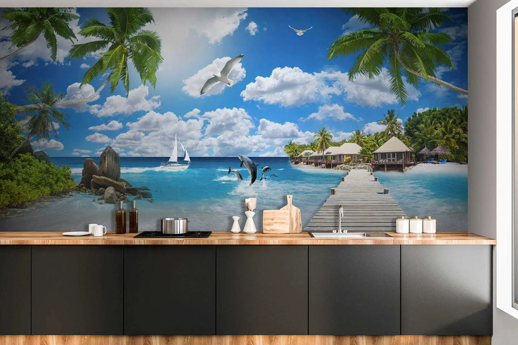 murais de parede Ilha paraiso u06969