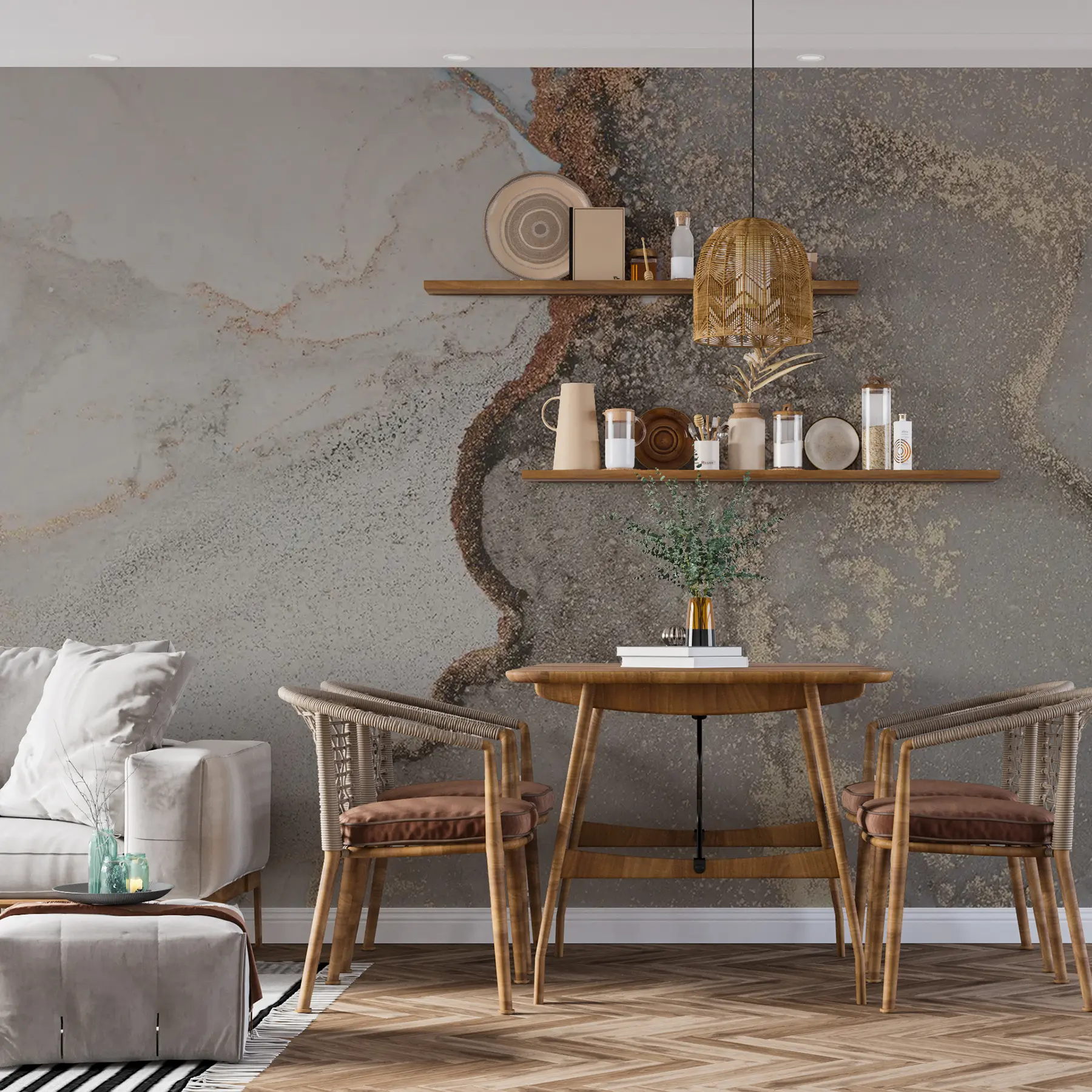 murais de parede Líquido cinzento u08653