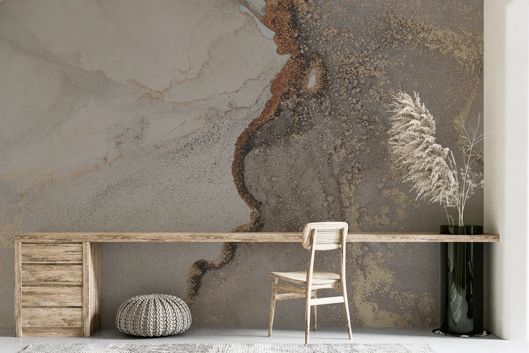 murais de parede Líquido cinzento u08653