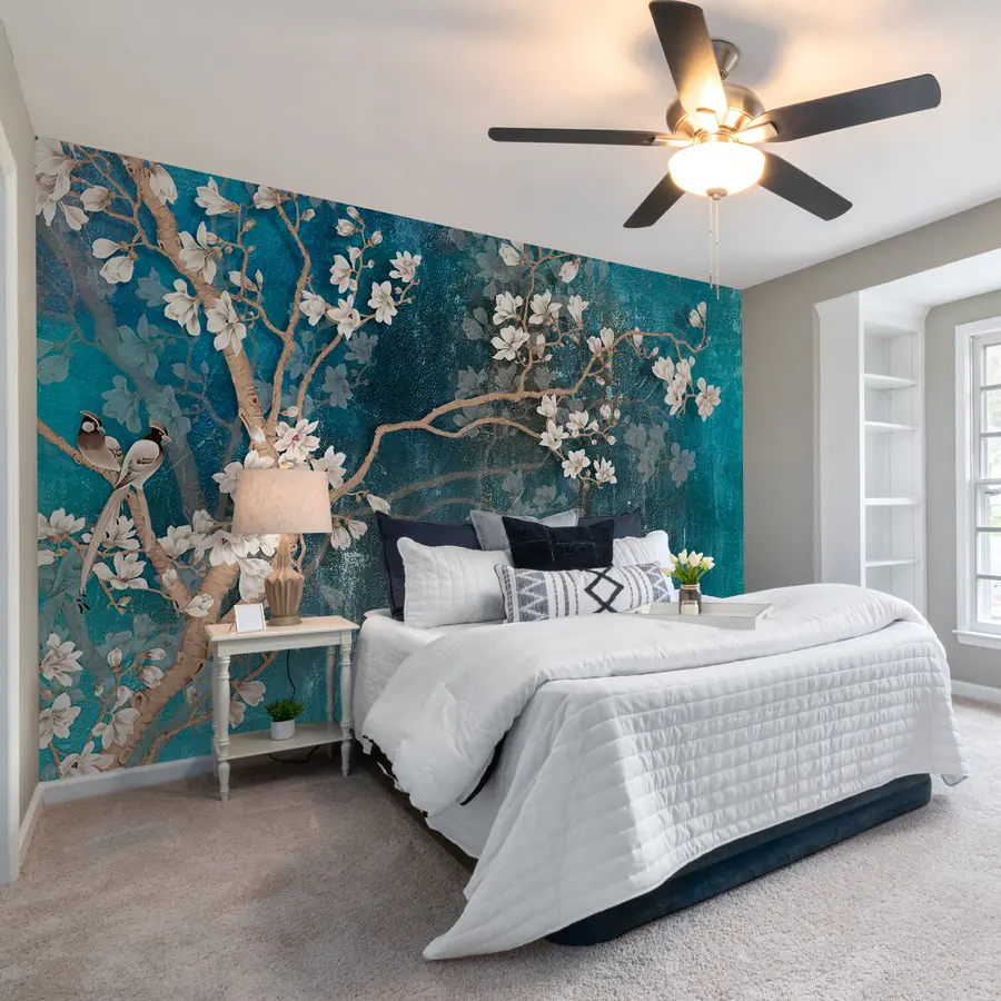 murais de parede Galhos floridos e pássaros u12150