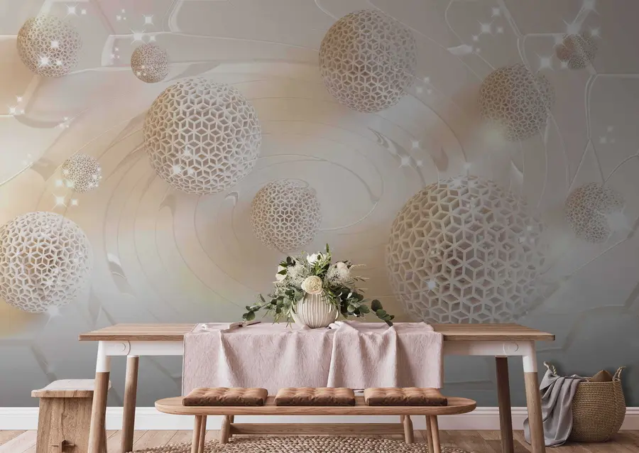 murais de parede Esferas de treliça e glitter u12282