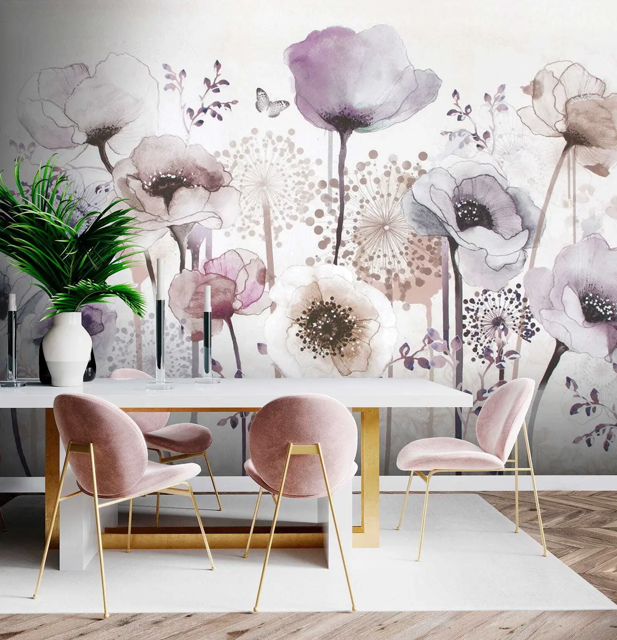 murais de parede Flores em aquarela u14503