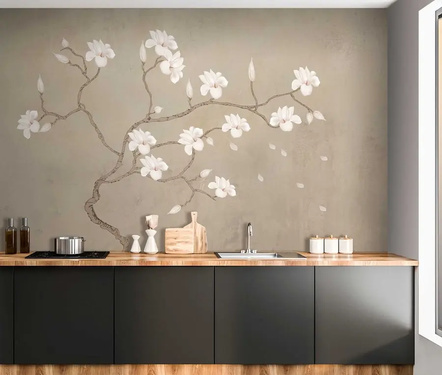 murais de parede A árvore florida de magnólia u17493