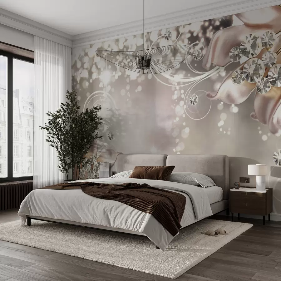 murais de parede Flores de porcelana e cristais u17739