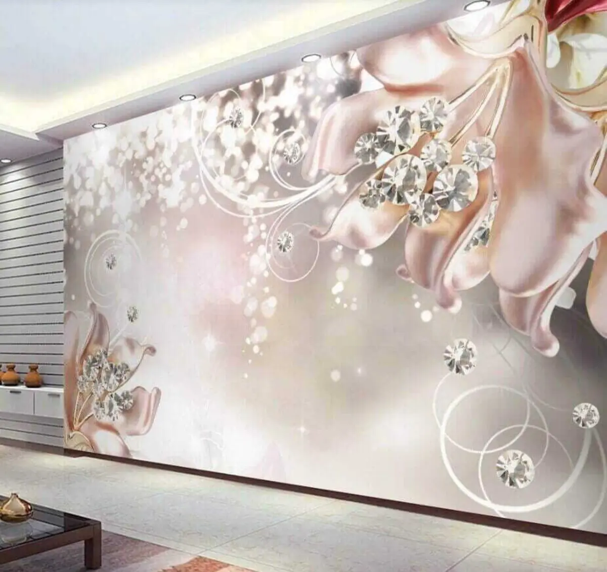 murais de parede Flores de porcelana e cristais u17739