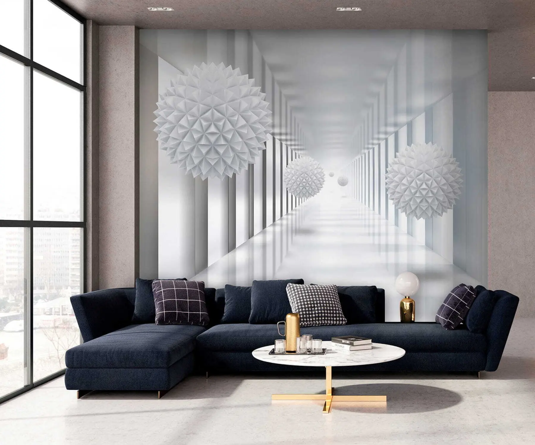 murais de parede Bolas no túnel u24571