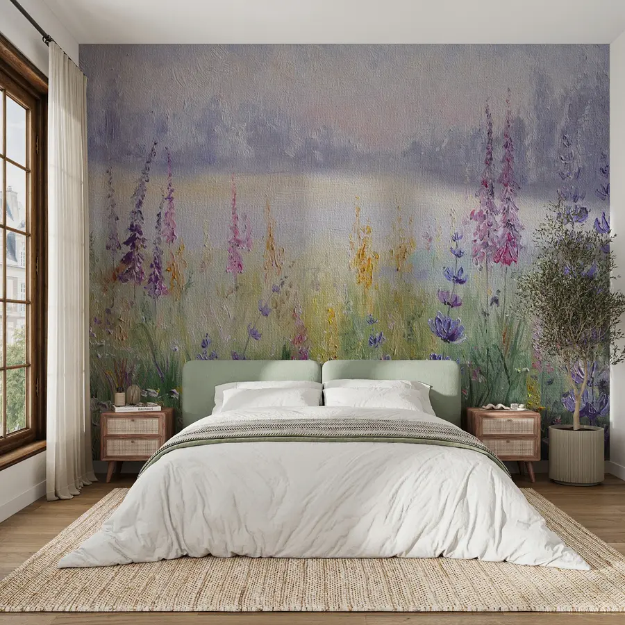 murais de parede Prado de flores, pintura a óleo u30067