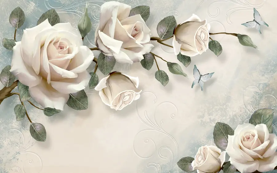 murais de parede Rosas creme u31353