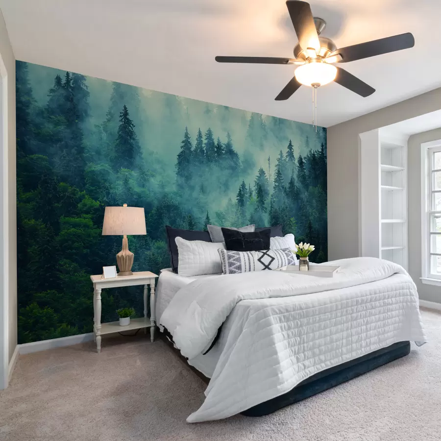 murais de parede Floresta nebulosa pela manhã u33150