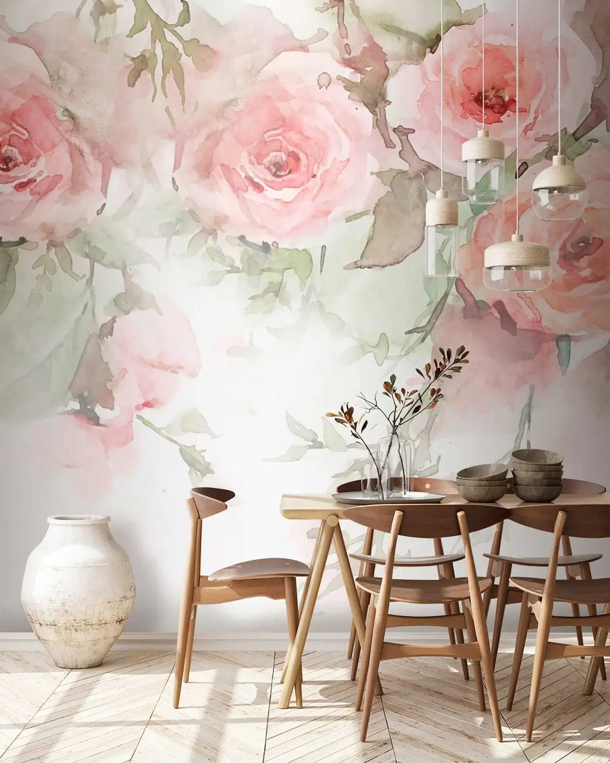 murais de parede Rosas em aquarela u34659