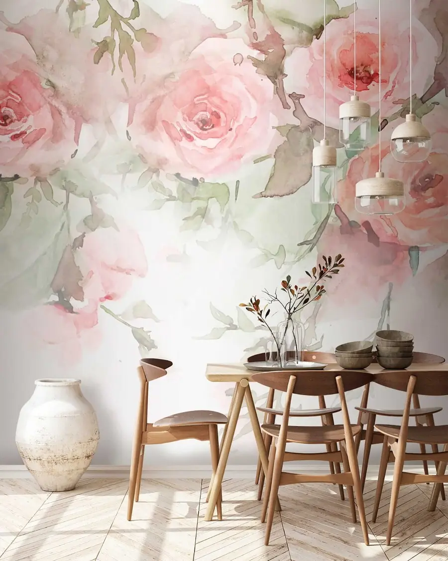 murais de parede Rosas em aquarela u34659