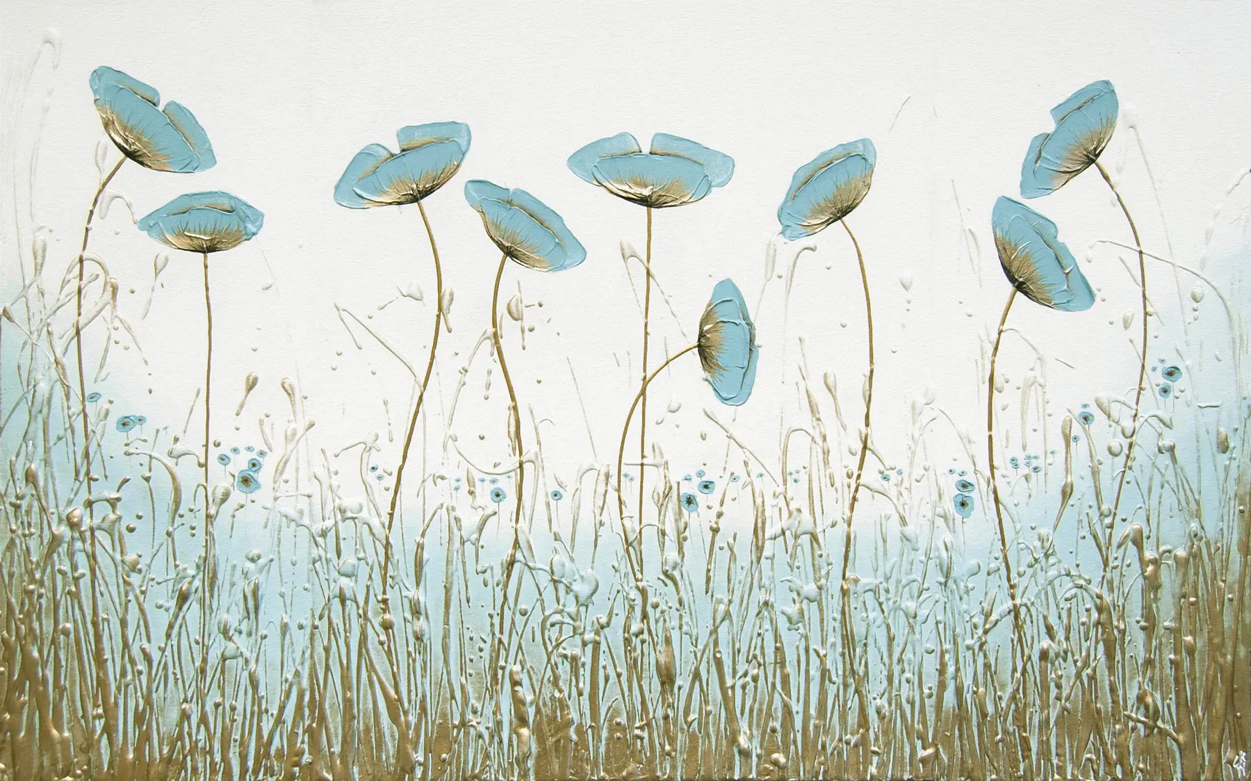 murais de parede Papoulas. Pinturas à óleo u34867