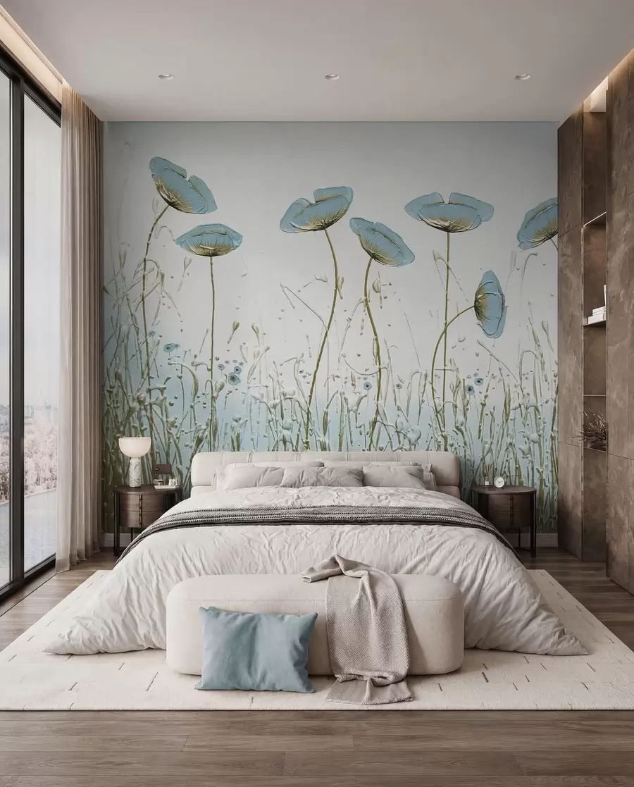murais de parede Papoulas. Pinturas à óleo u34867