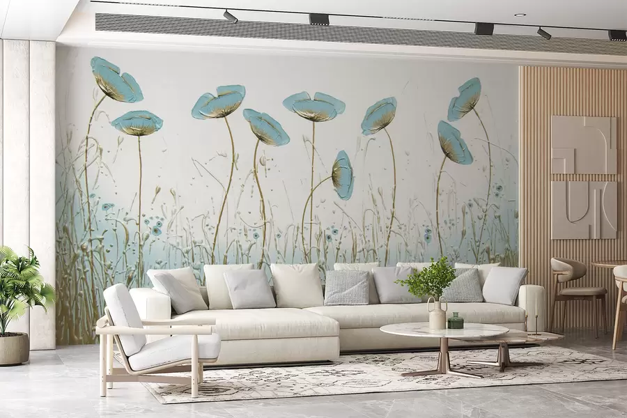 murais de parede Papoulas. Pinturas à óleo u34867