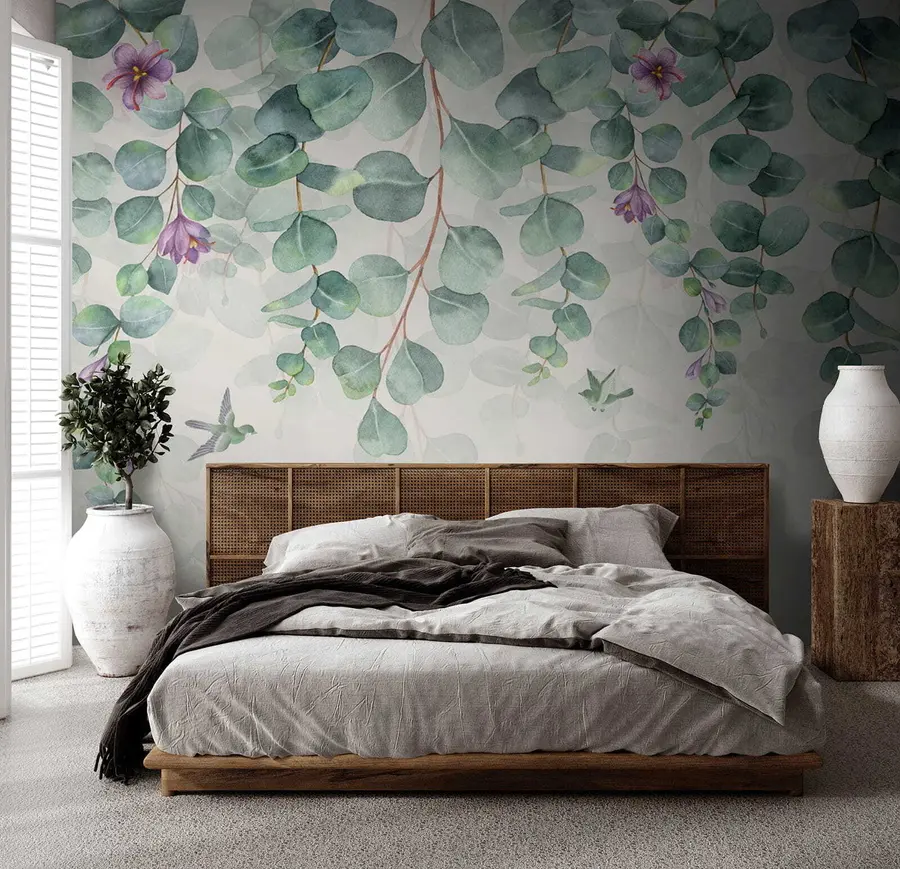 murais de parede Galhos pendurados com flores u36206