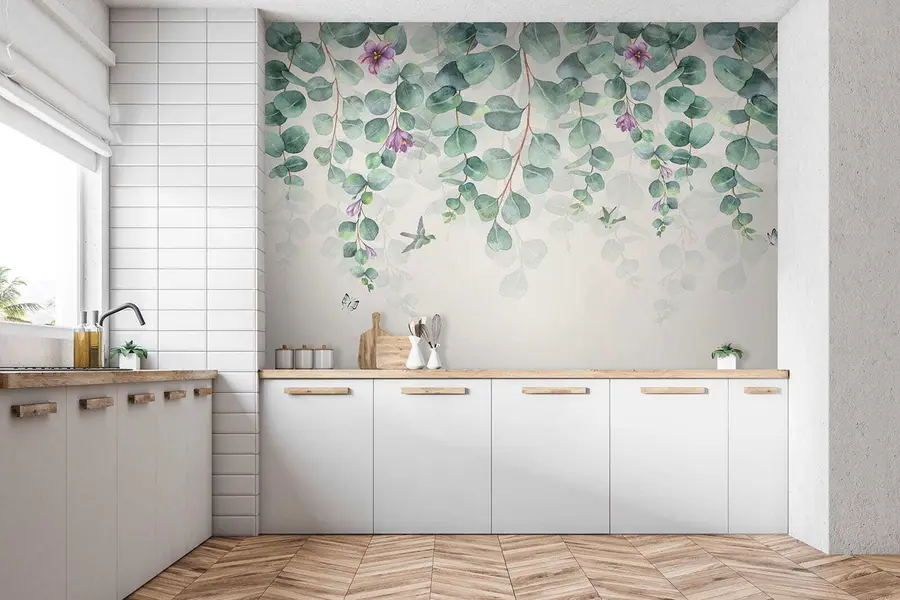murais de parede Galhos pendurados com flores u36206
