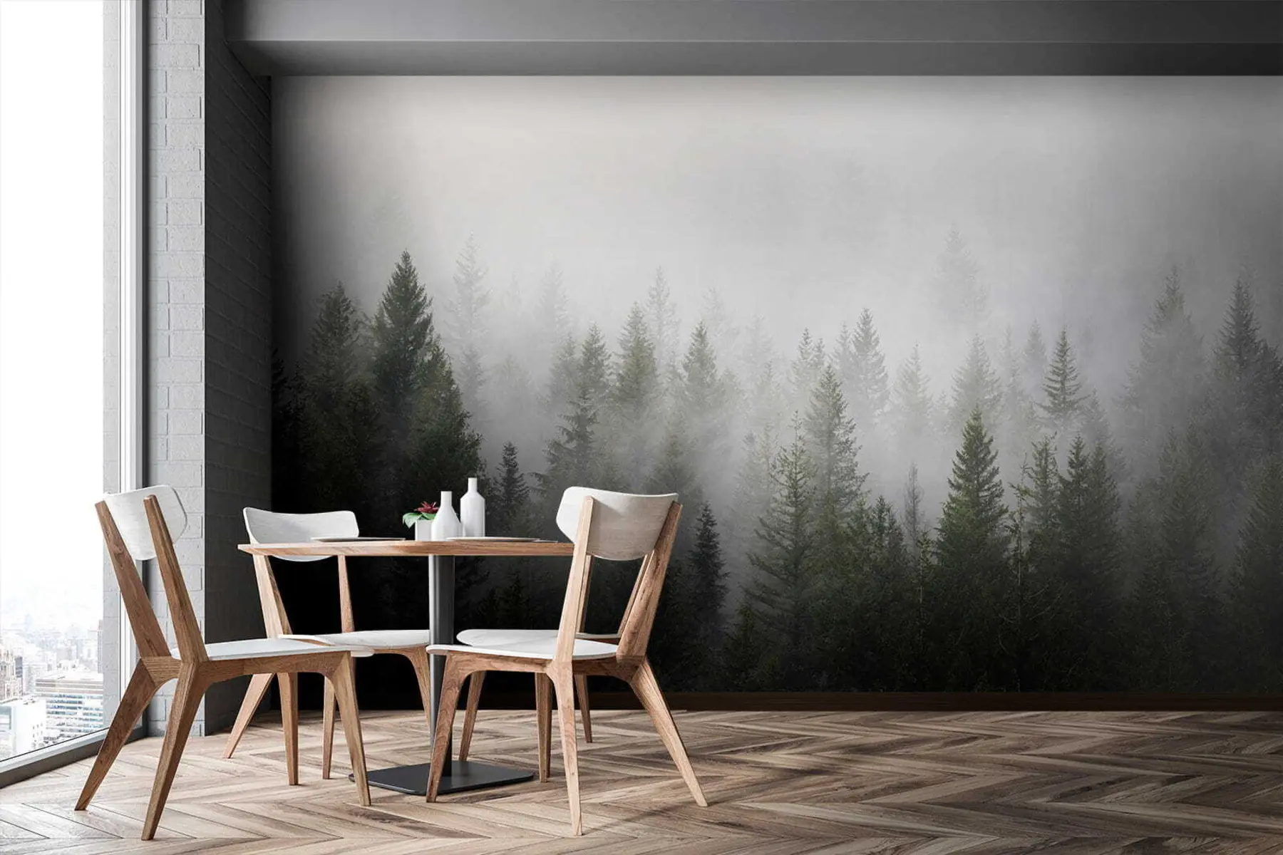 murais de parede Floresta na névoa u37073