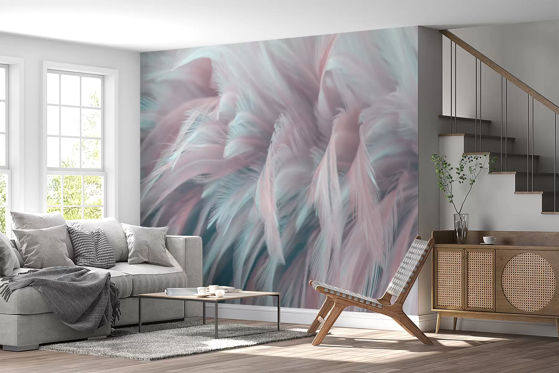 murais de parede Penas macias u45689