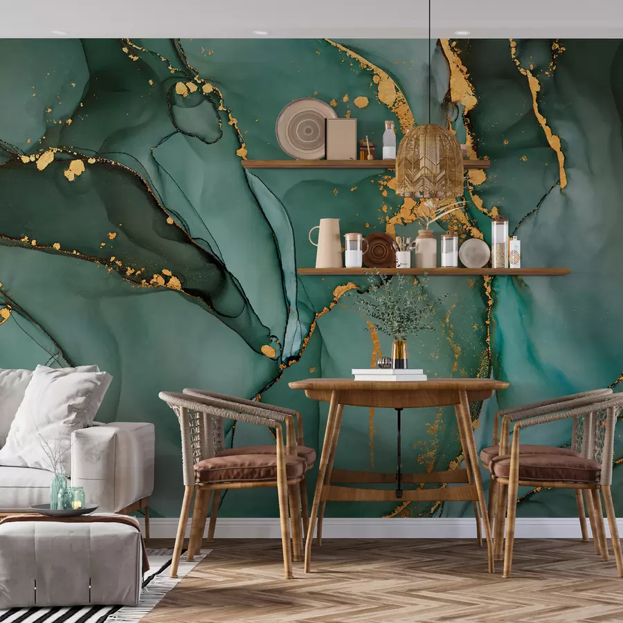 murais de parede Mármore verde u50235