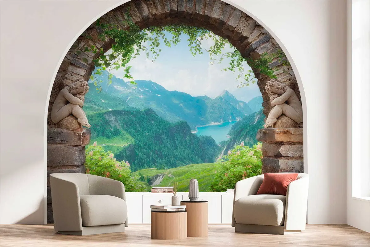 murais de parede Arco com vista para as montanhas u52506