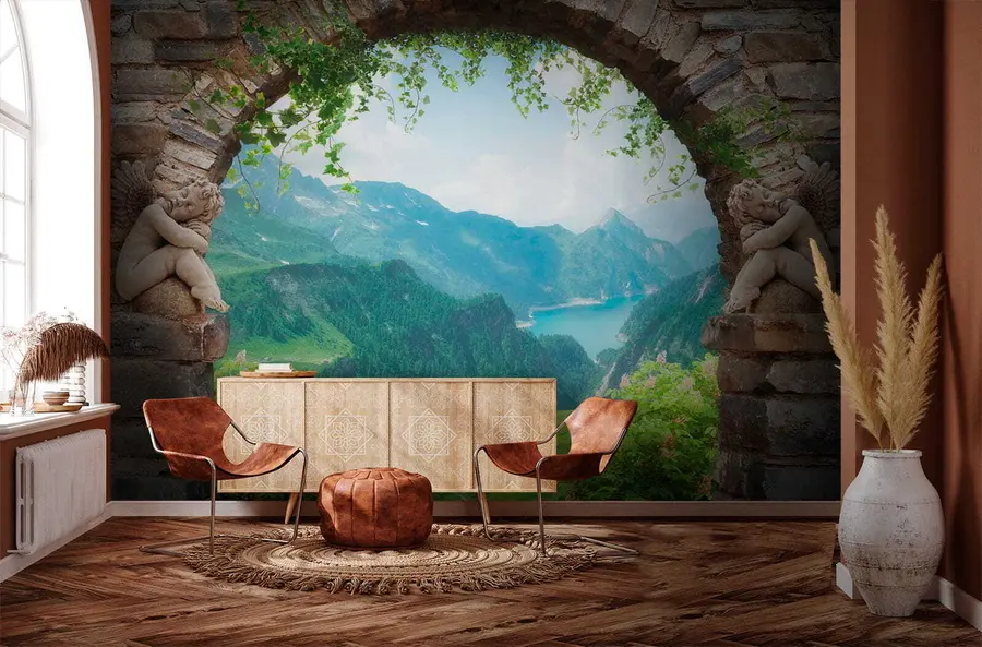 murais de parede Arco com vista para as montanhas u52506