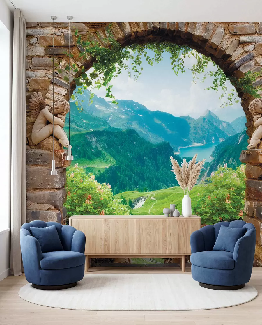 murais de parede Arco com vista para as montanhas u52506