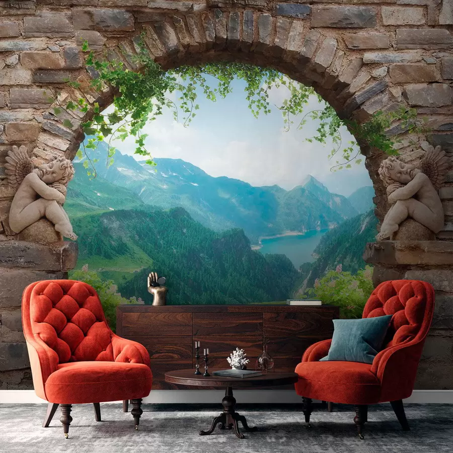 murais de parede Arco com vista para as montanhas u52506