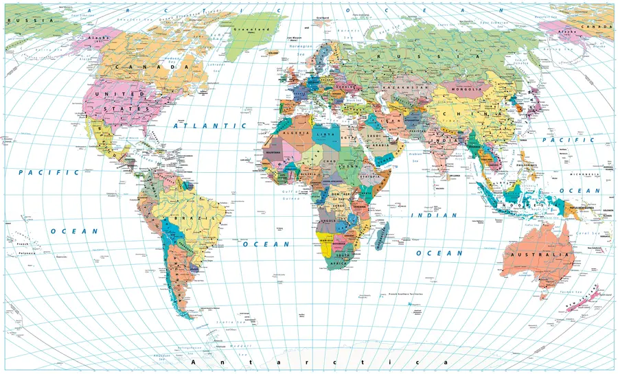 murais de parede Mapa do mundo u53652