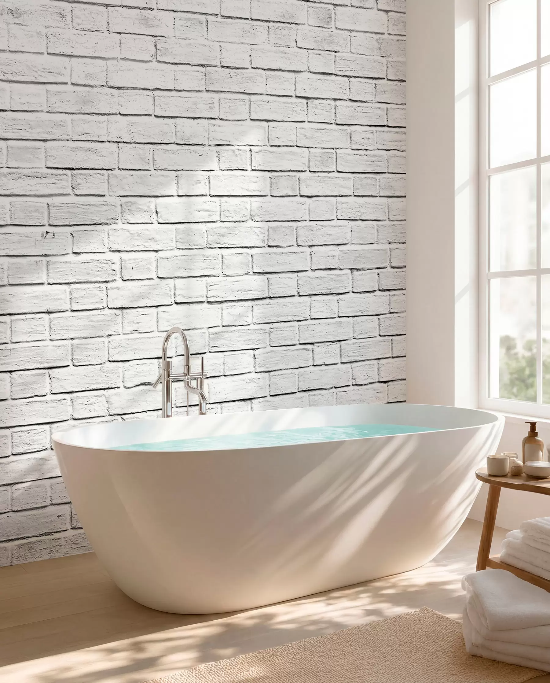 murais de parede Tijolo branco u54004