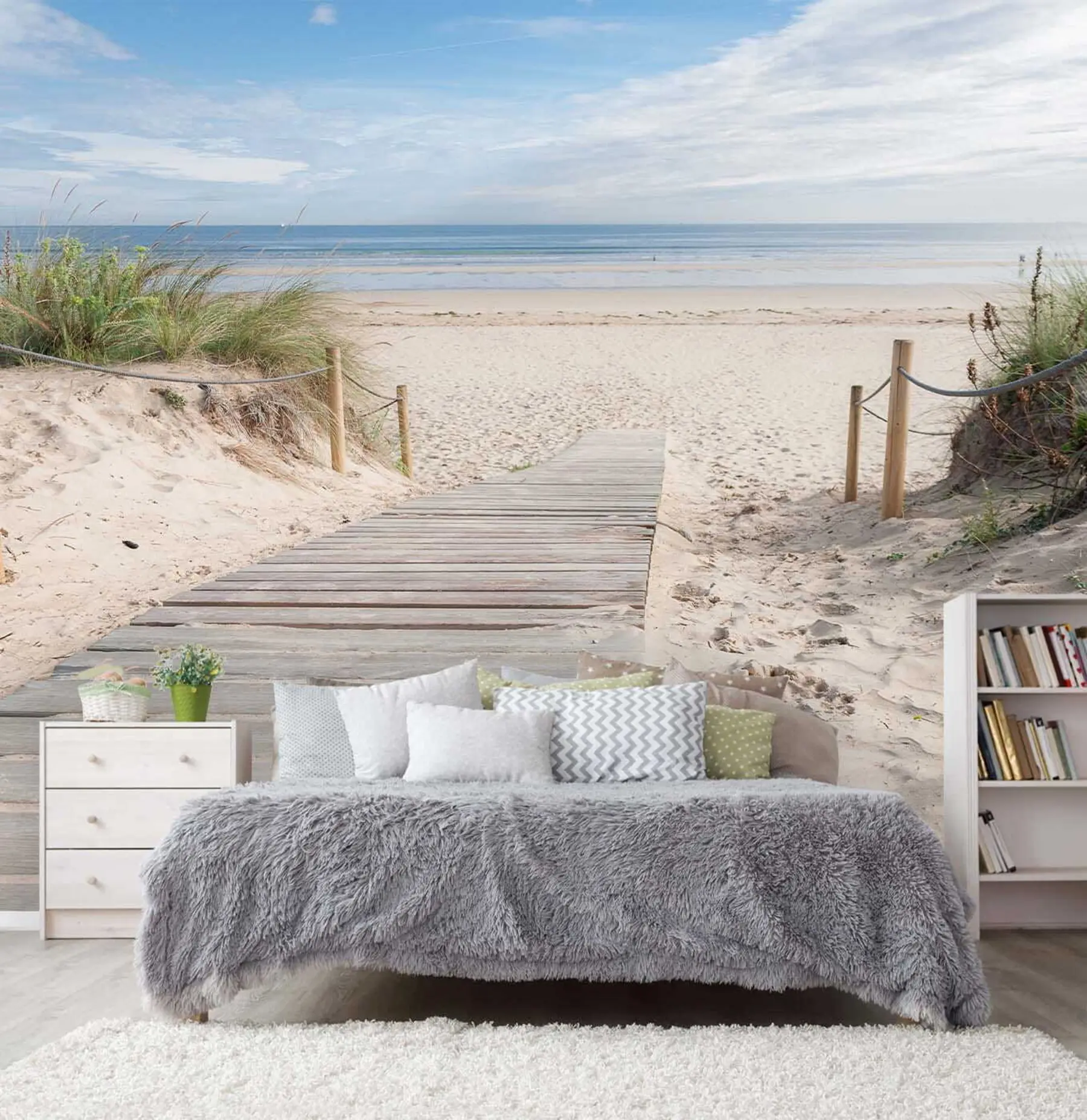 murais de parede Caminho para a praia de areia u54357