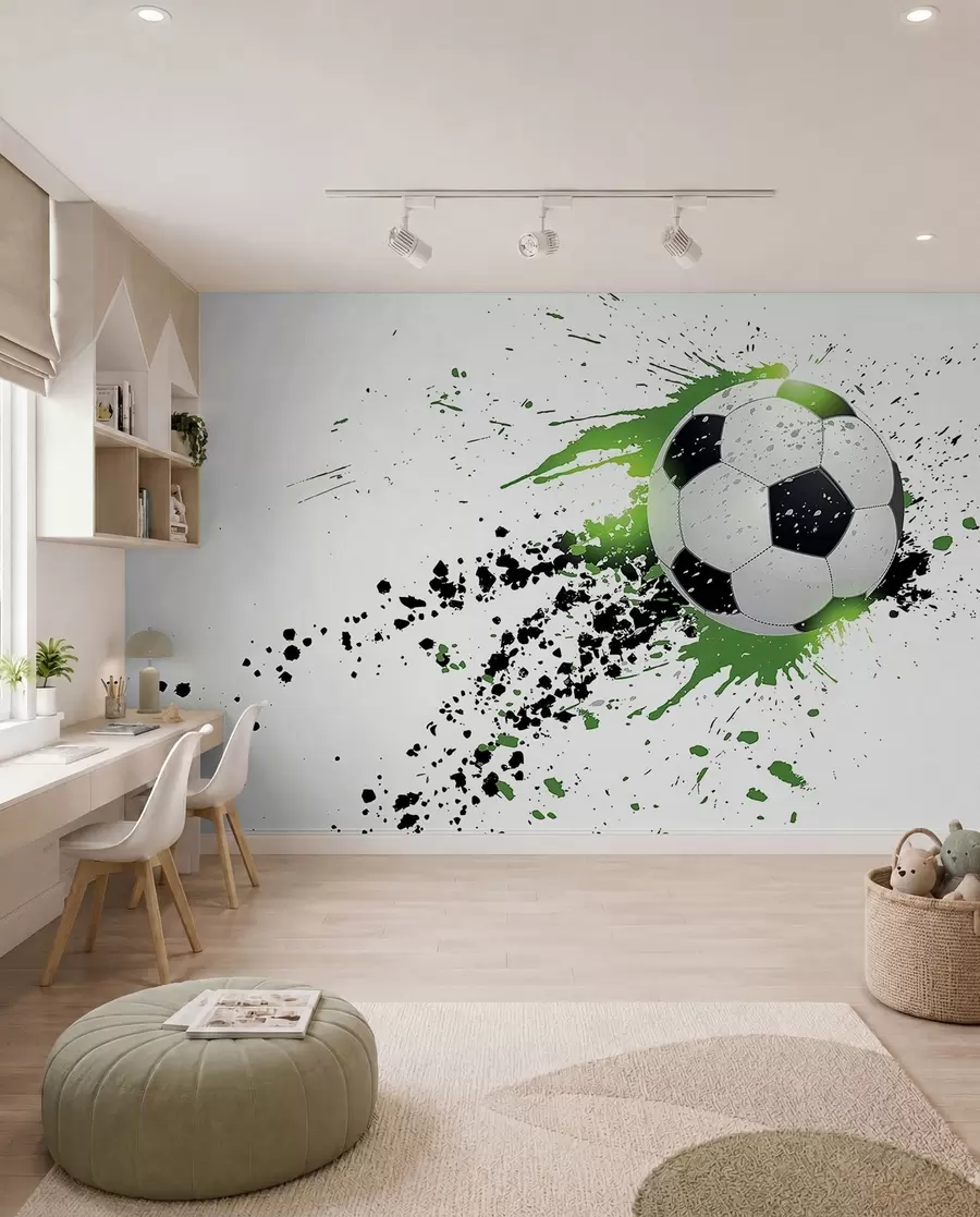 murais de parede Futebol em traços verdes u57431