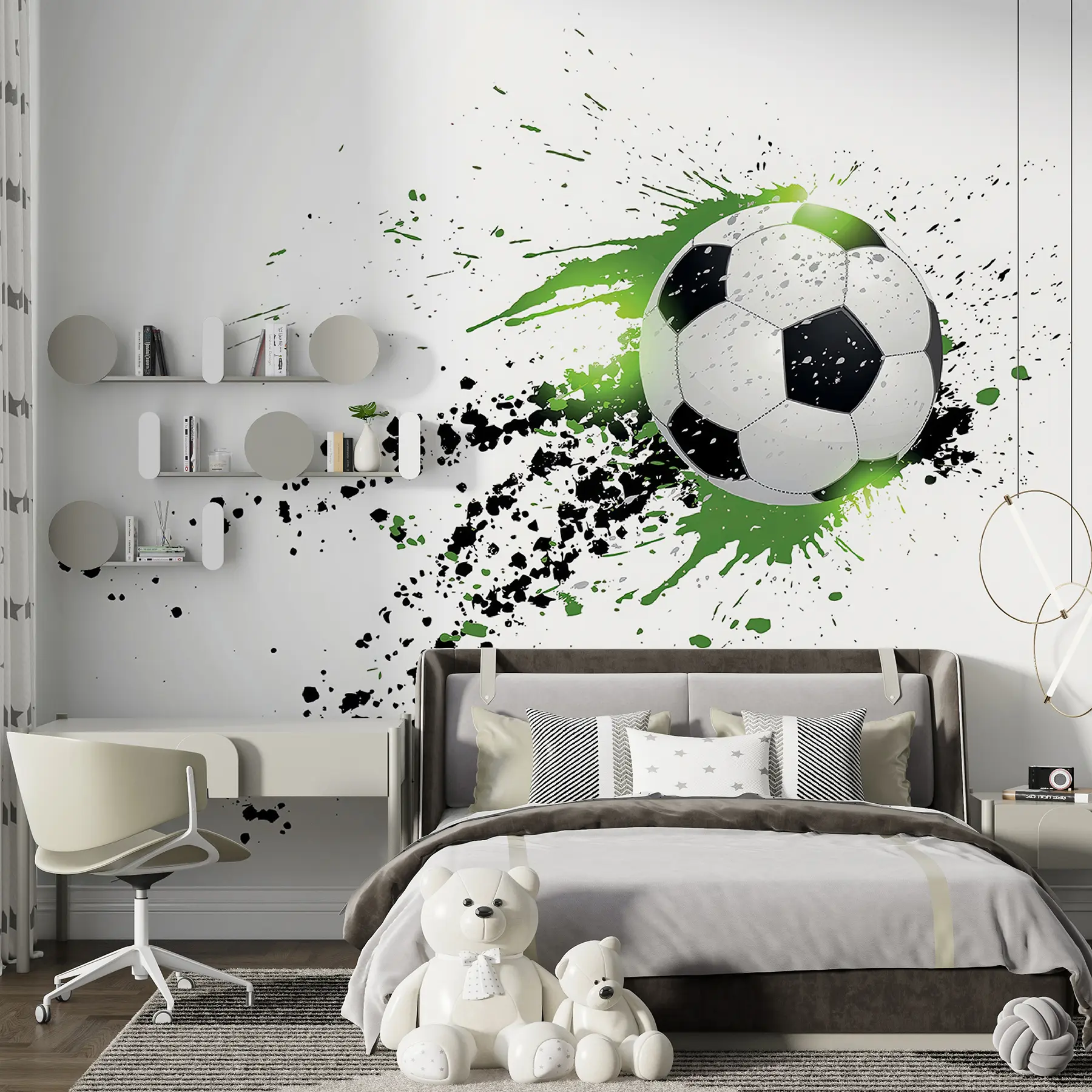 murais de parede Bola de futebol deixando manchas verdes u57431
