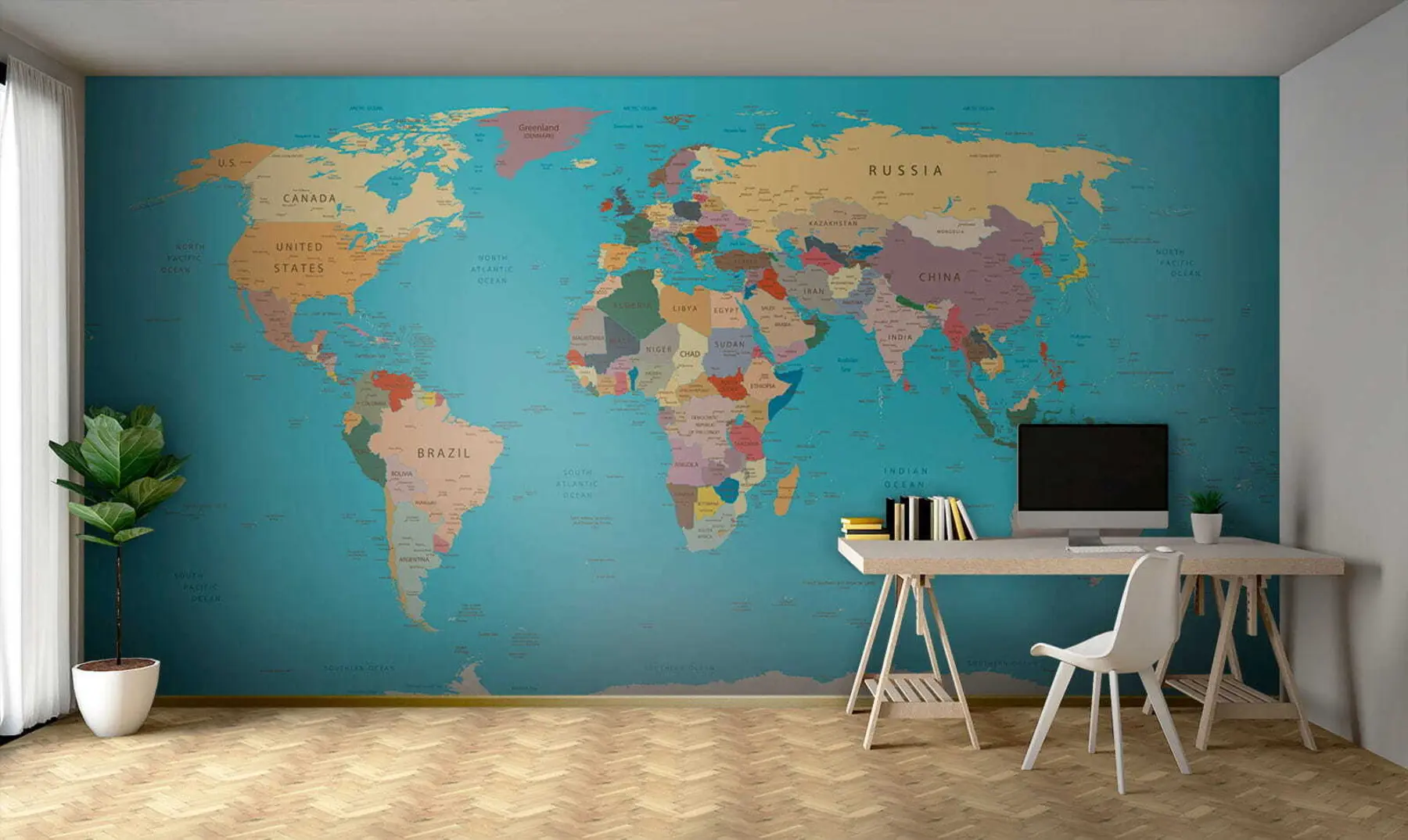 murais de parede Mapa do mundo u57440