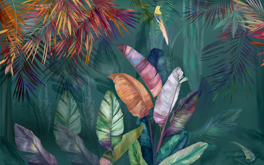 murais de parede Folhas de bananeira brilhantes u60120