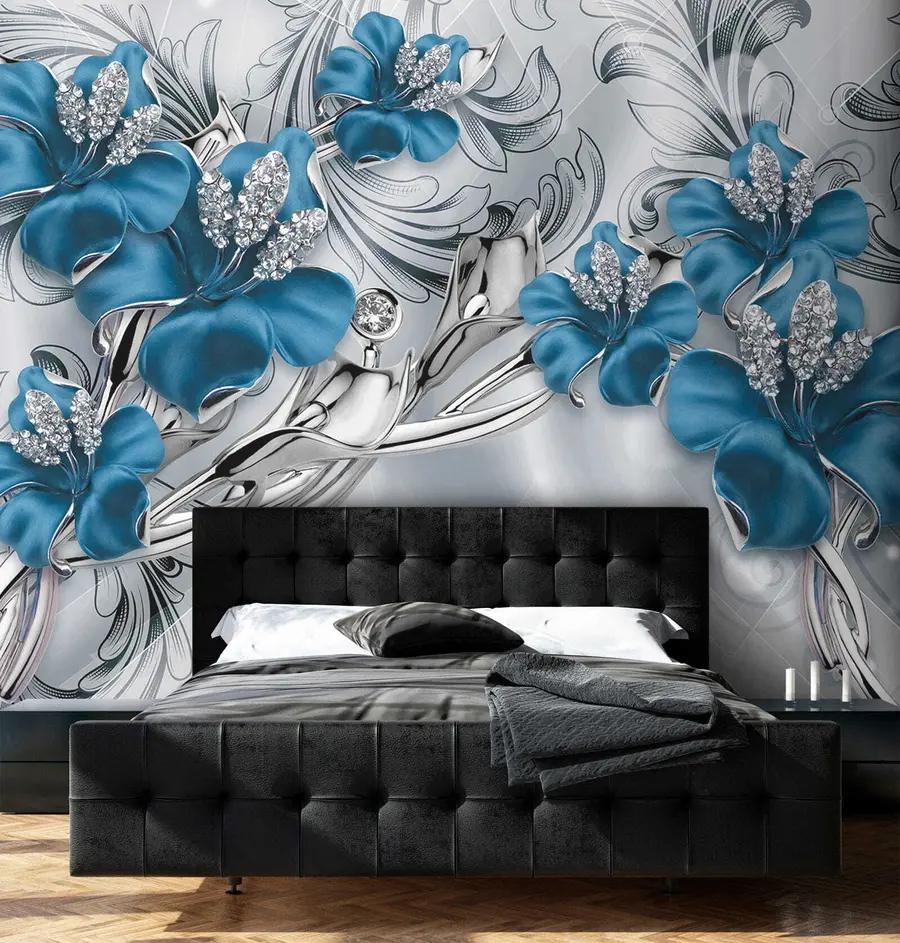 murais de parede Flores azuis u60405