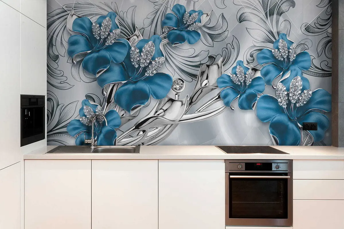 murais de parede Flores azuis u60405