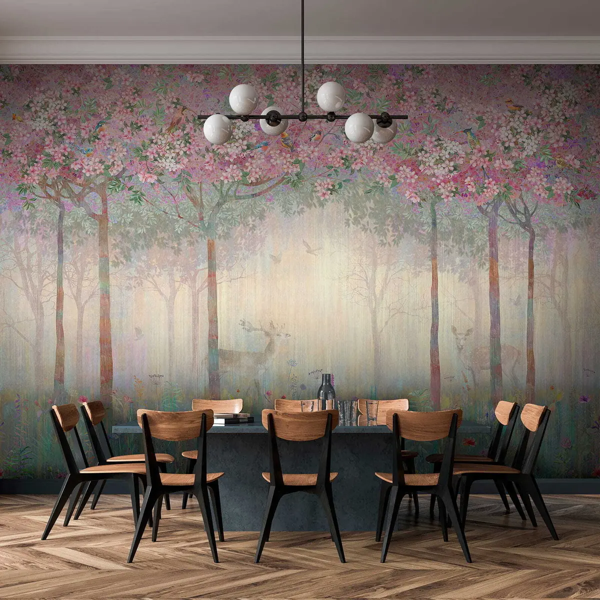 murais de parede Veado na floresta mágica u62100