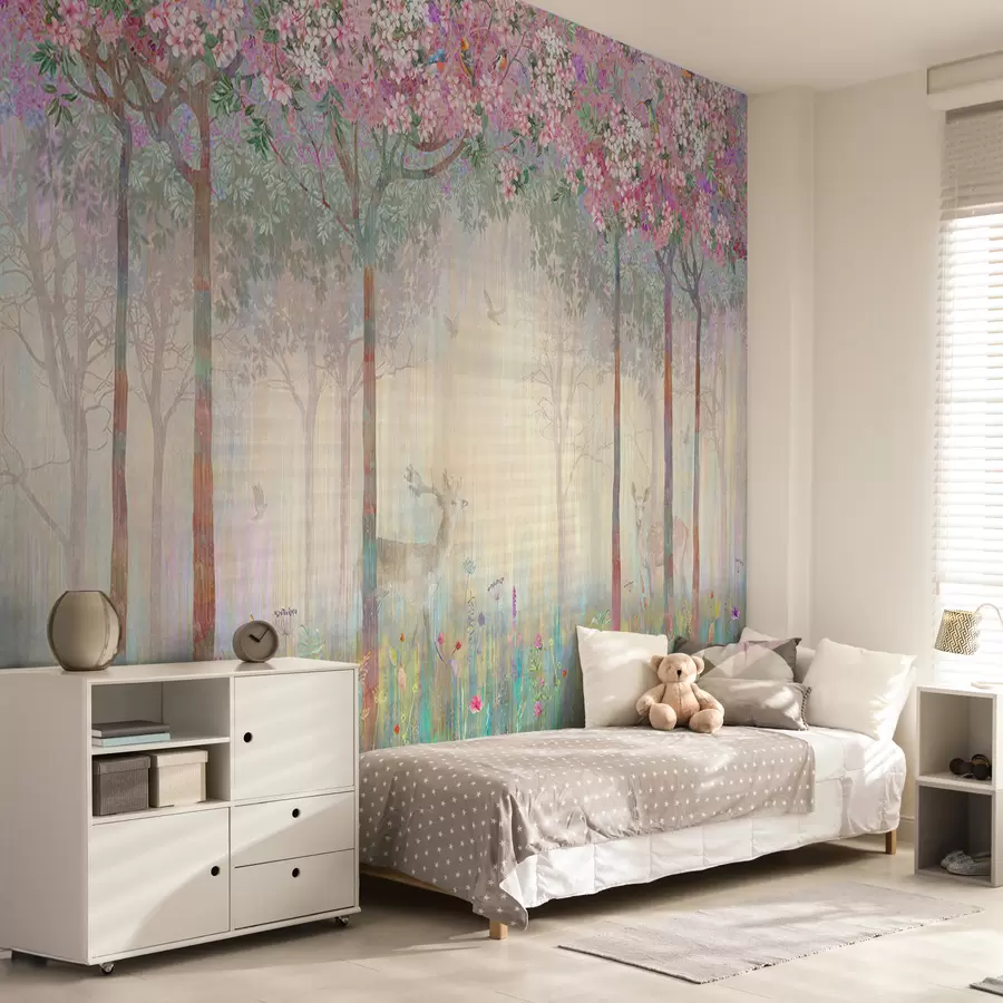 murais de parede Veado na floresta mágica u62100
