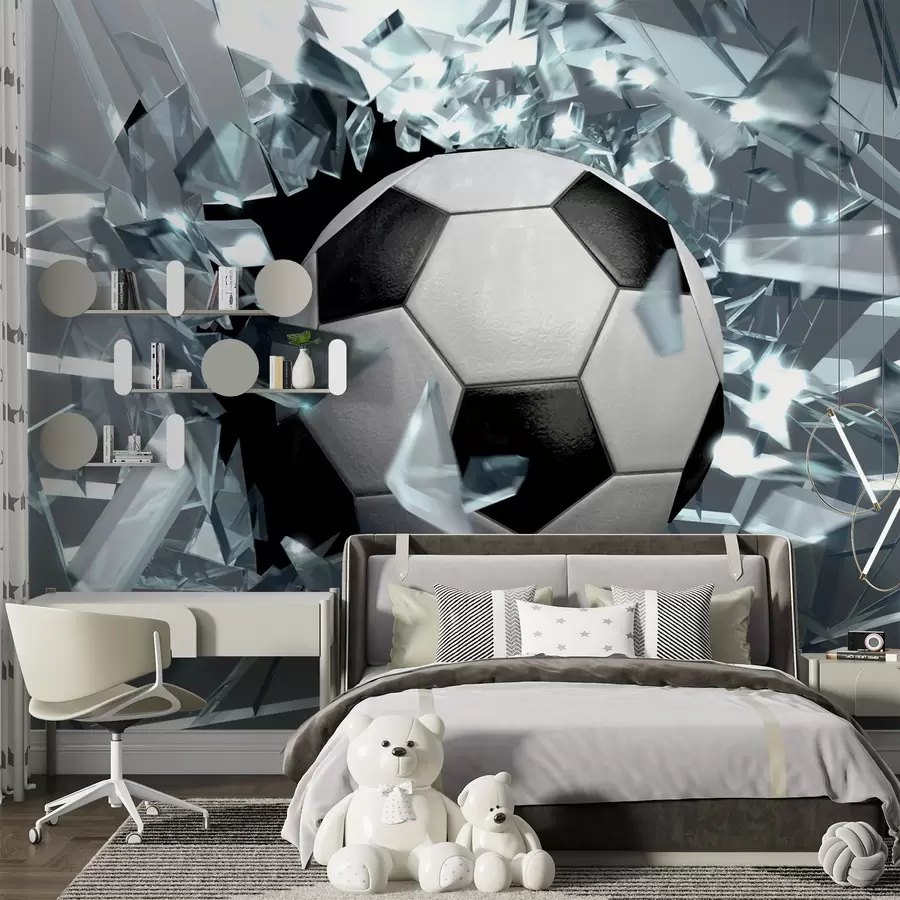 murais de parede Bola de futebol quebra vidro u64581