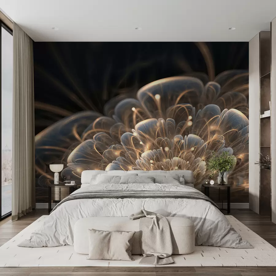 murais de parede Desenhar com luz sobre um fundo escuro u59705