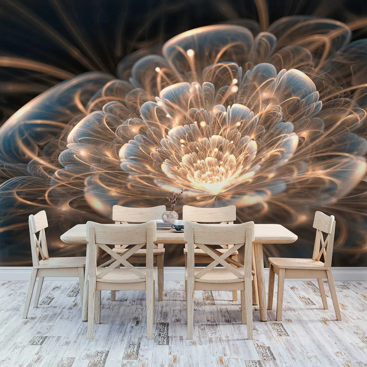 murais de parede Desenhar com luz sobre um fundo escuro u59705