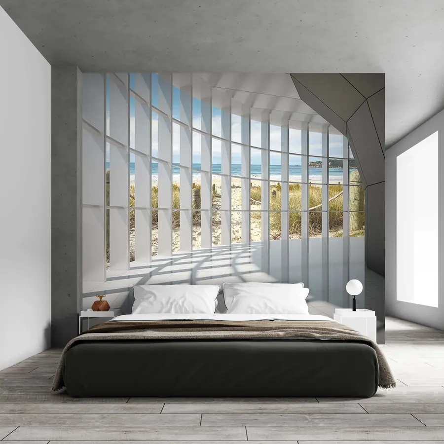 murais de parede Corredor 3D com vista para o mar u70513